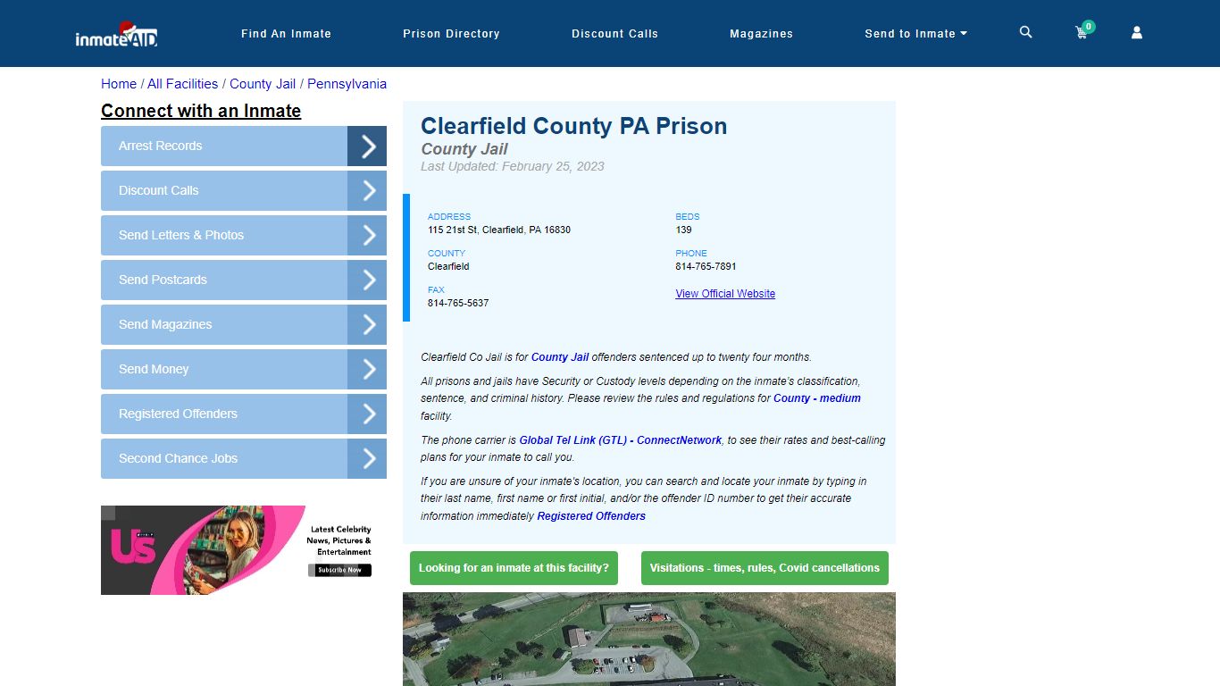 Clearfield County PA Prison - Inmate Locator - Clearfield, PA